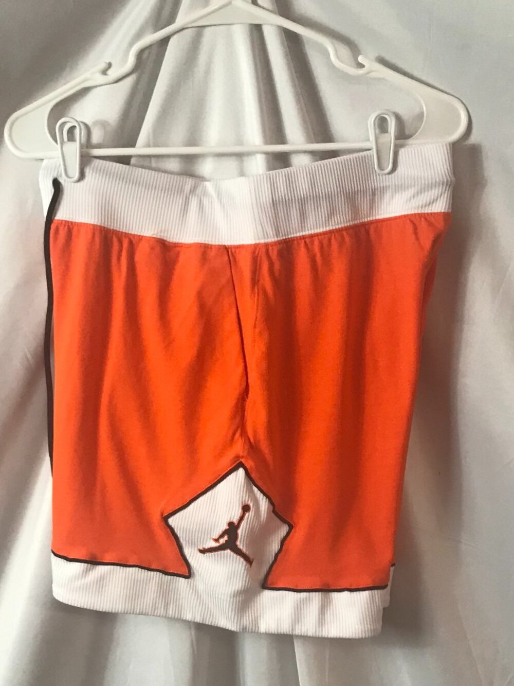 Jordan Diamond Shape Side Emblem Orange Activewear Athletic Sport Cut Shorts